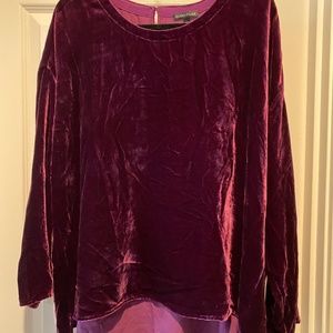 Eileen Fisher Velvet Purple Rayon & Silk Blend Hi - LowTunic